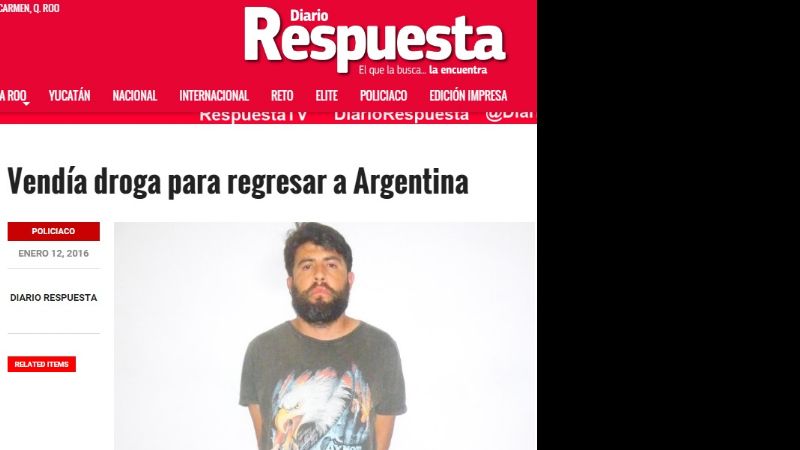 Catamarqueño detenido en Playa del Carmen por vender drogas