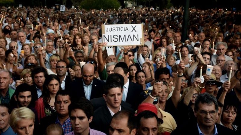 Funcionarios nacionales en homenaje al fiscal Alberto Nisman