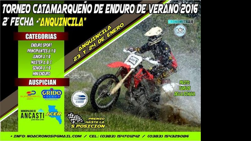 La 2da. fecha del Enduro de Verano se corre en Anquincila