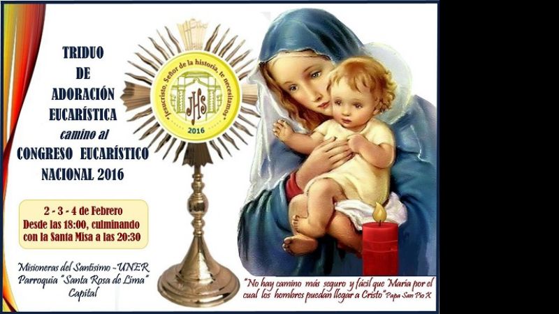 Invitan a Triduo Eucarístico en Santa Rosa de Lima