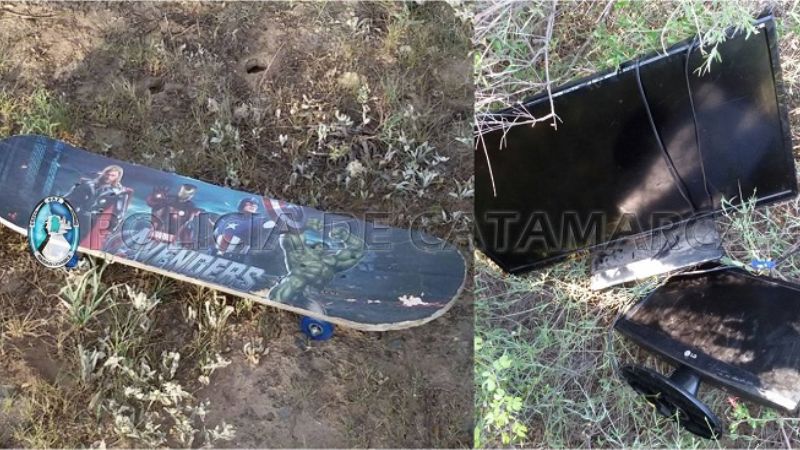 Policía de la Banda de Música encontró elementos robados, en un descampado