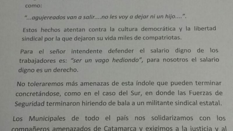 Las declaraciones de Jalile, con repudio nacional