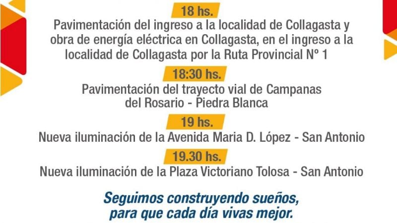 Con la presencia de Corpacci, inaugurarán obras en FME