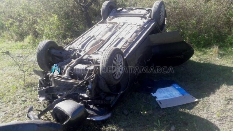 Volcó un automóvil en Ancasti