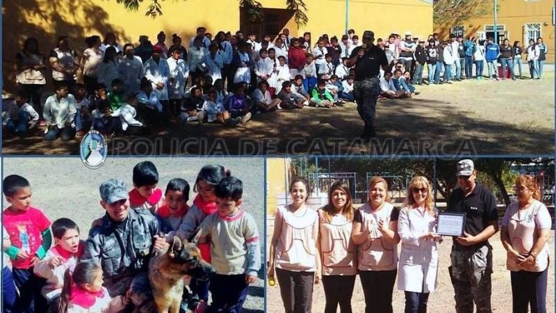Exhibición de canes en una Escuela de Capayán