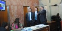 TODOS. El fiscal, la querella y la defensa aguardando la última palabra de Rauzzino.