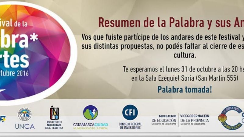 “Resumen de la Palabra y sus Andares” para cerrar un mes a pura cultura