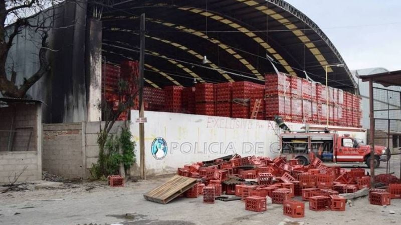 Incendio en depósito de la Coca Cola