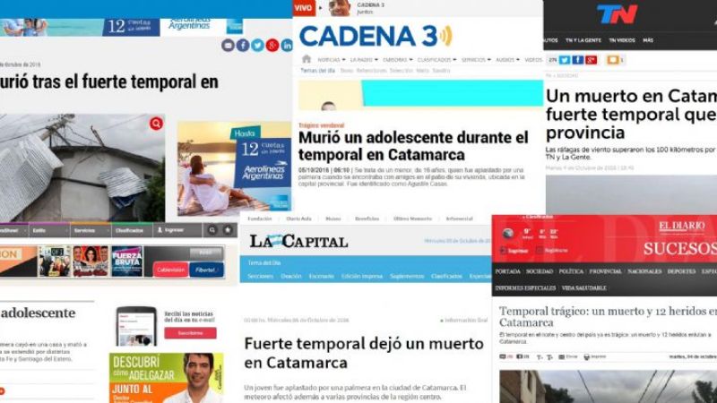 Así reflejaron los medios nacionales el trágico temporal