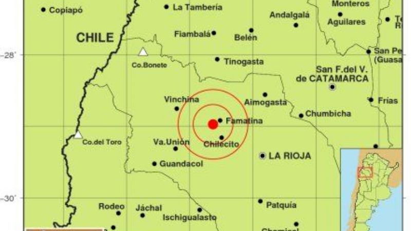 Temblor de 5,5° asustó a riojanos y catamarqueños