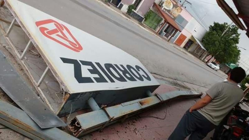 Recreo: fuerte temporal de viento y lluvia provocó destrozos