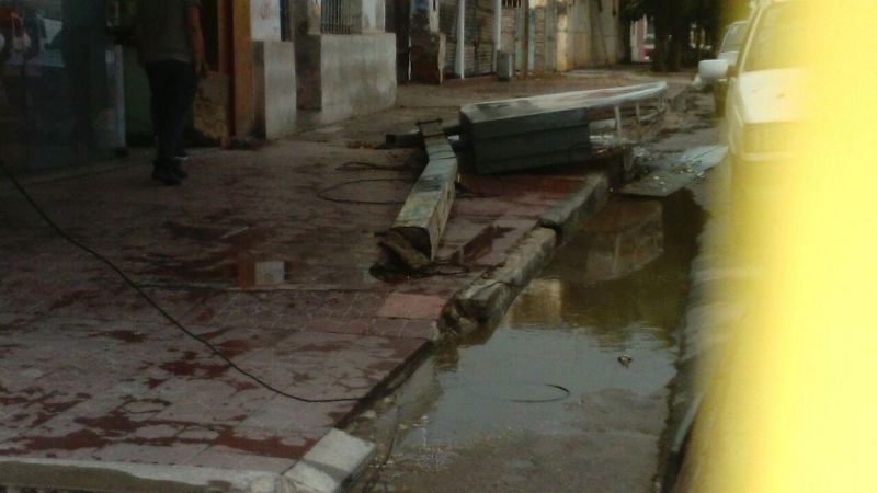 Recreo: fuerte temporal de viento y lluvia provocó destrozos