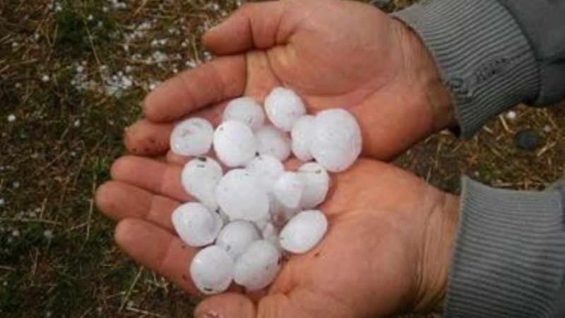 Imagenes de la granizada en distintas partes de la provincia