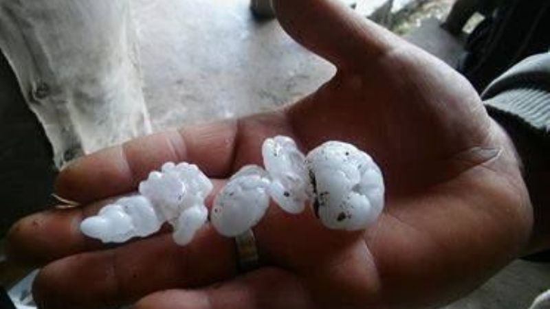 Imagenes de la granizada en distintas partes de la provincia