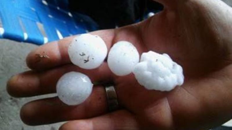 Imagenes de la granizada en distintas partes de la provincia