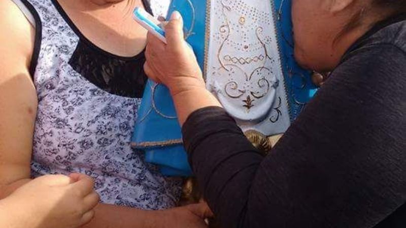 Casa de Piedra: repusieron imagen de la Virgen del Valle