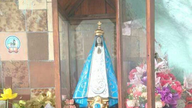 Casa de Piedra: repusieron imagen de la Virgen del Valle