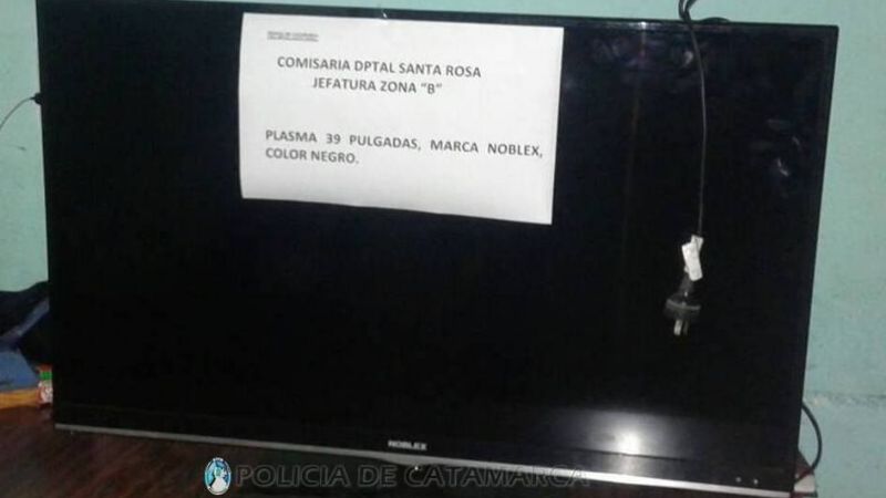 Recuperan un televisor robado en Santa Rosa