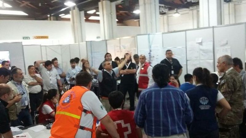 Defensa Civil participó de simulación de terremoto de 7,3° en San Juan