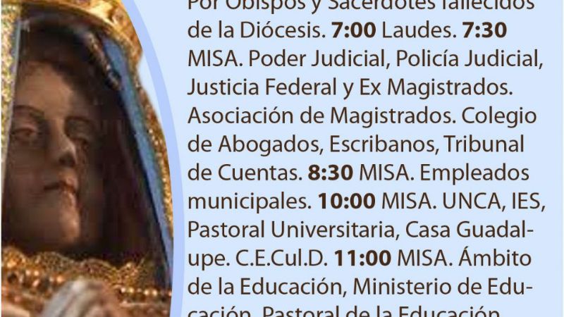 Cronograma de actividades de las festividades marianas