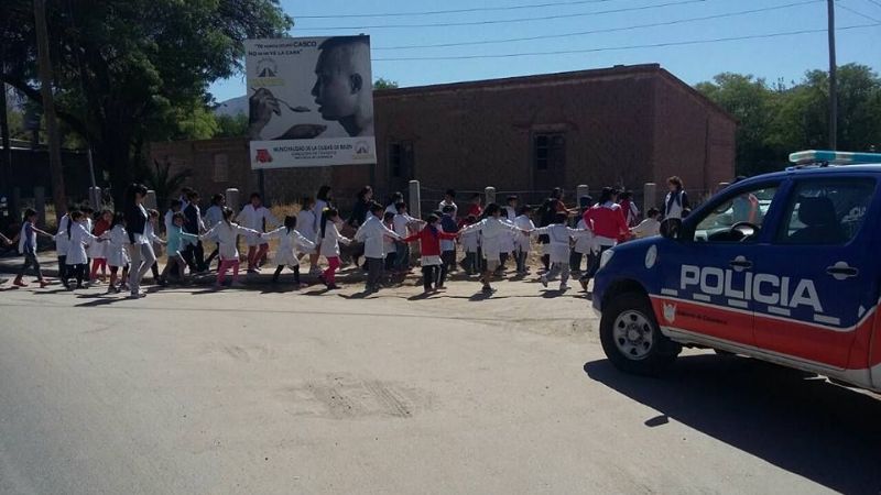 Simulacro de evacuación en escuela de Belén