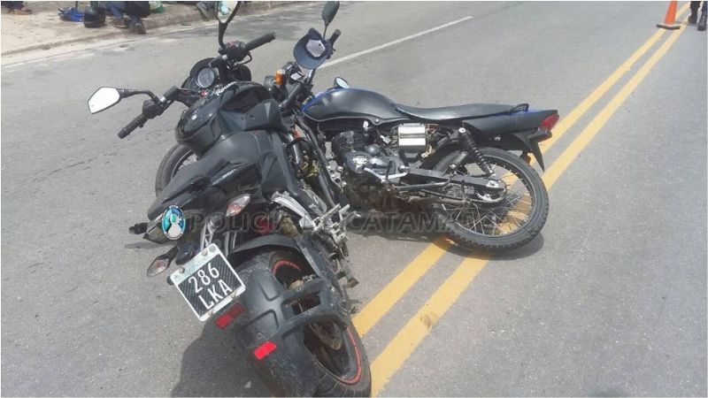 Violento choque de motos