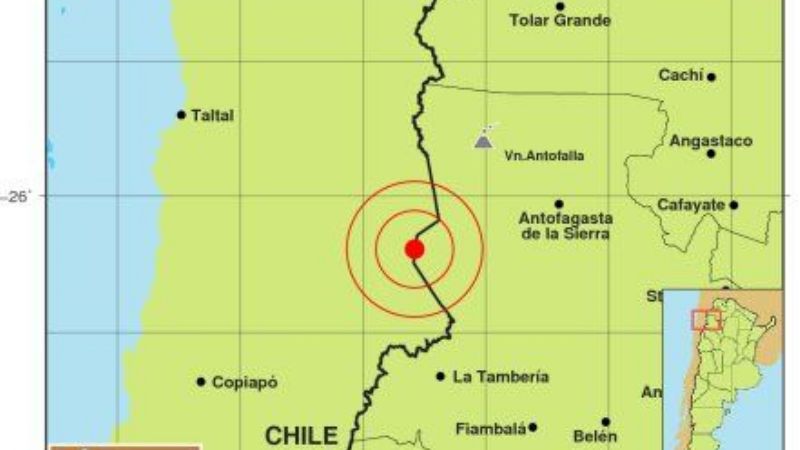 Fuerte temblor con epicentro al NO de Catamarca