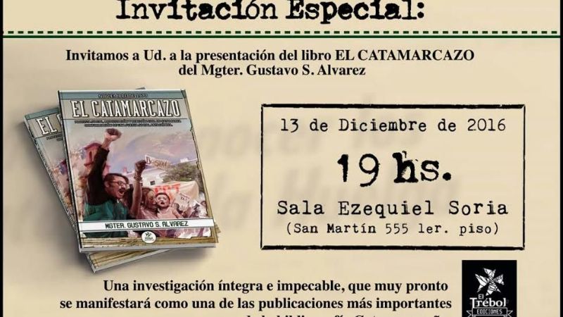 Presentan el libro “El Catamarcazo”, de Gustavo Álvarez