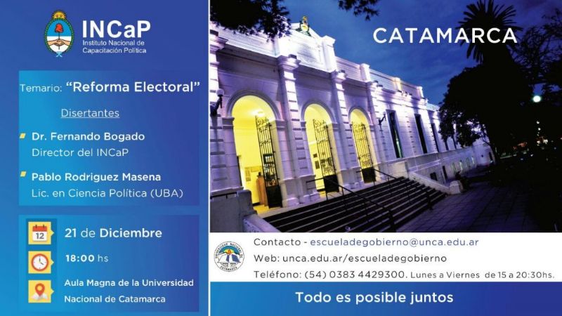 Disertación sobre la “Reforma Política” en la UNCa