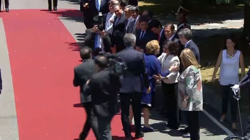 Lucía con Macri y Bachelet
