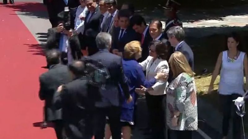 Lucía con Macri y Bachelet