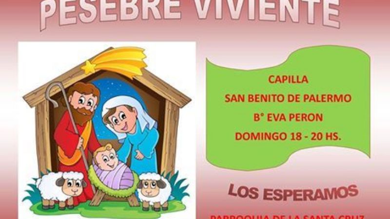 Pesebre viviente en la capilla del barrio Eva Perón