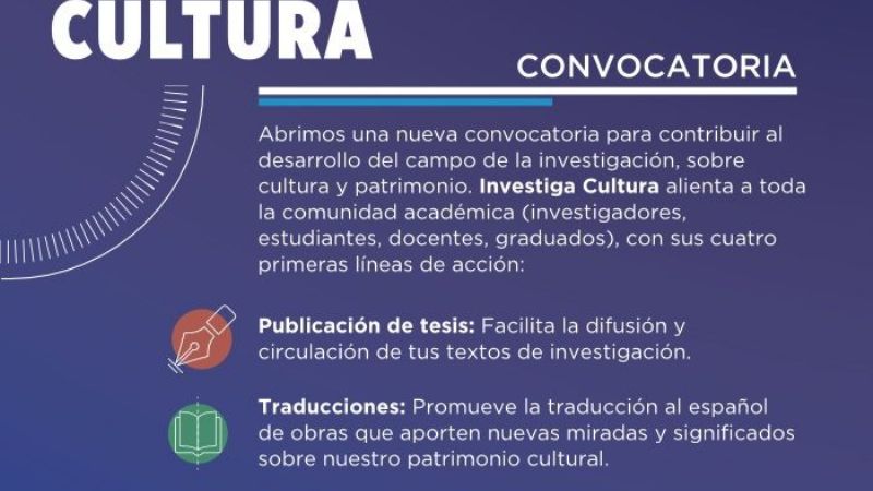 “Investiga Cultura”, para promover el conocimiento sobre el patrimonio cultural