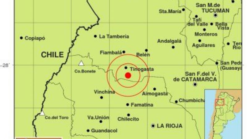 En las últimas horas, tres temblores tuvieron epicentro en Catamarca