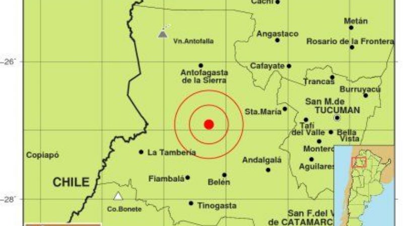 En las últimas horas, tres temblores tuvieron epicentro en Catamarca