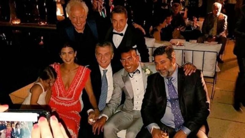 Macri fue a la fiesta de casamiento de Carlos Tevez