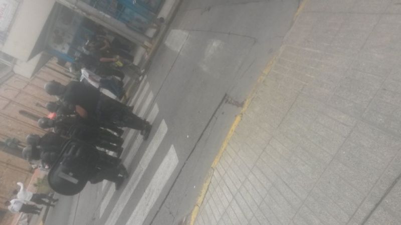 Enfrentamientos en la manifestación de Obras Públicas