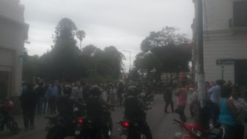 Enfrentamientos en la manifestación de Obras Públicas