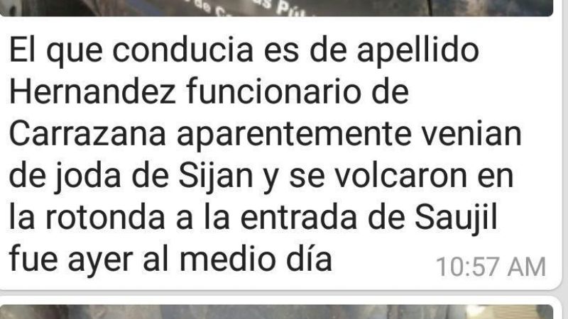 Juarez deslinda vínculos con un accidente