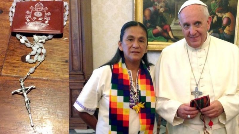 El Papa Francisco le regaló un rosario a Milagro Sala
