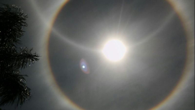 Aureola solar en el cielo catamarqueño