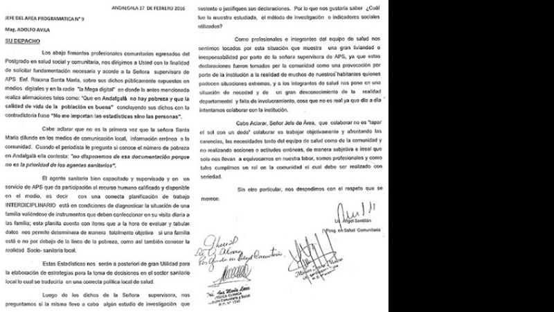 Enérgico repudio a la supervisora de APS por negar la pobreza en Andalgalá