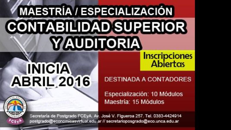 Maestría en Contabilidad Superior y Auditoría