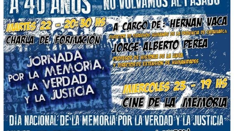 Charla y cine por la Memoria: “No volvamos al pasado”