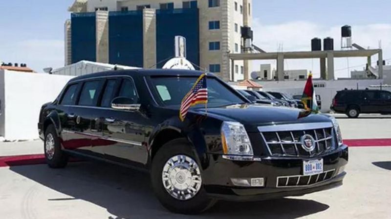 El Cadillac blindado de Obama cargó nafta en Retiro