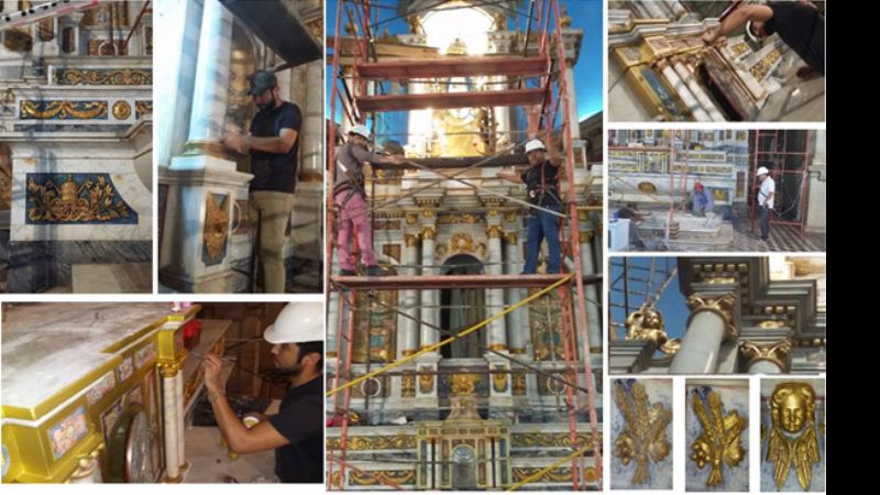 Trabajan para recuperar el esplendor original del retablo del altar mayor de la Catedral
