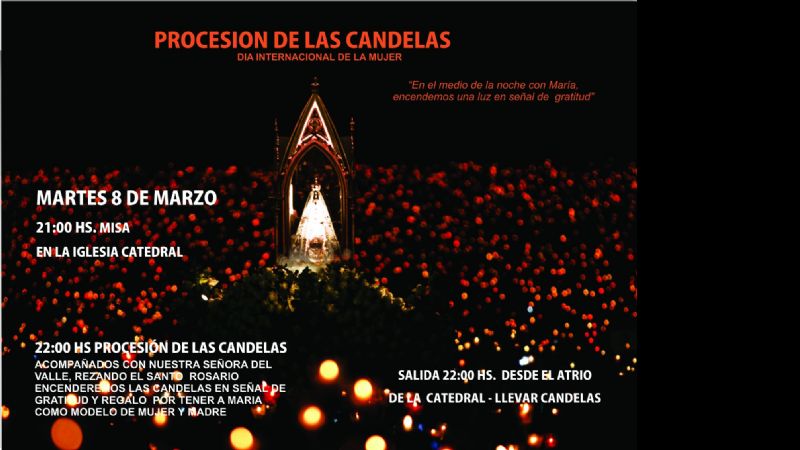 Procesión de las candelas en el Día de la Mujer
