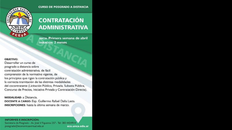 Curso de posgrado a distancia “Contratación Administrativa”