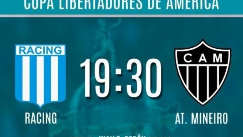 Racing recibe a Atlético Mineiro por los 8vos. de la Copa