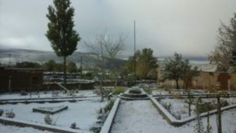 Las bajas temperatura vistió de blanco a la localidad serrana de La Hoyada